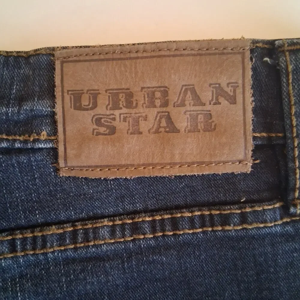 Urban Star Men's Dark Wash Relaxed Fit Straight Leg Jeans Summer Spring 44x32